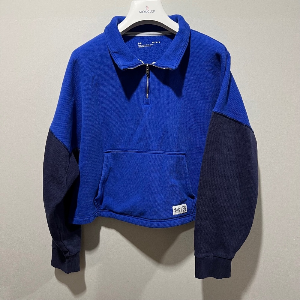 Under Armour 96 Blue Quarter Zip Pullover Cropped Sweatshirt – Women’s Medium
